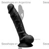 Dildo Negro Premium Real Skin Model 1 con ventosa de 18 centimetros